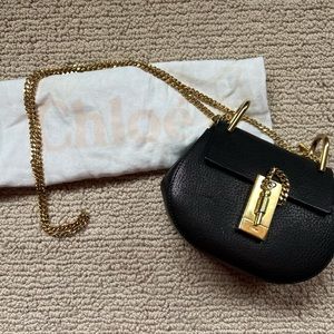 Chloe Mini Drew Leather Crossbody - black